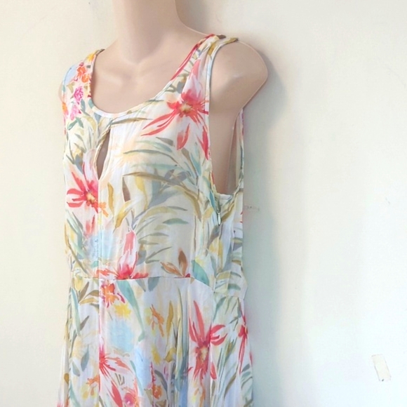 Sundance Natural World Yellow Botanical Maxi Dress 12 - Picture 4 of 16